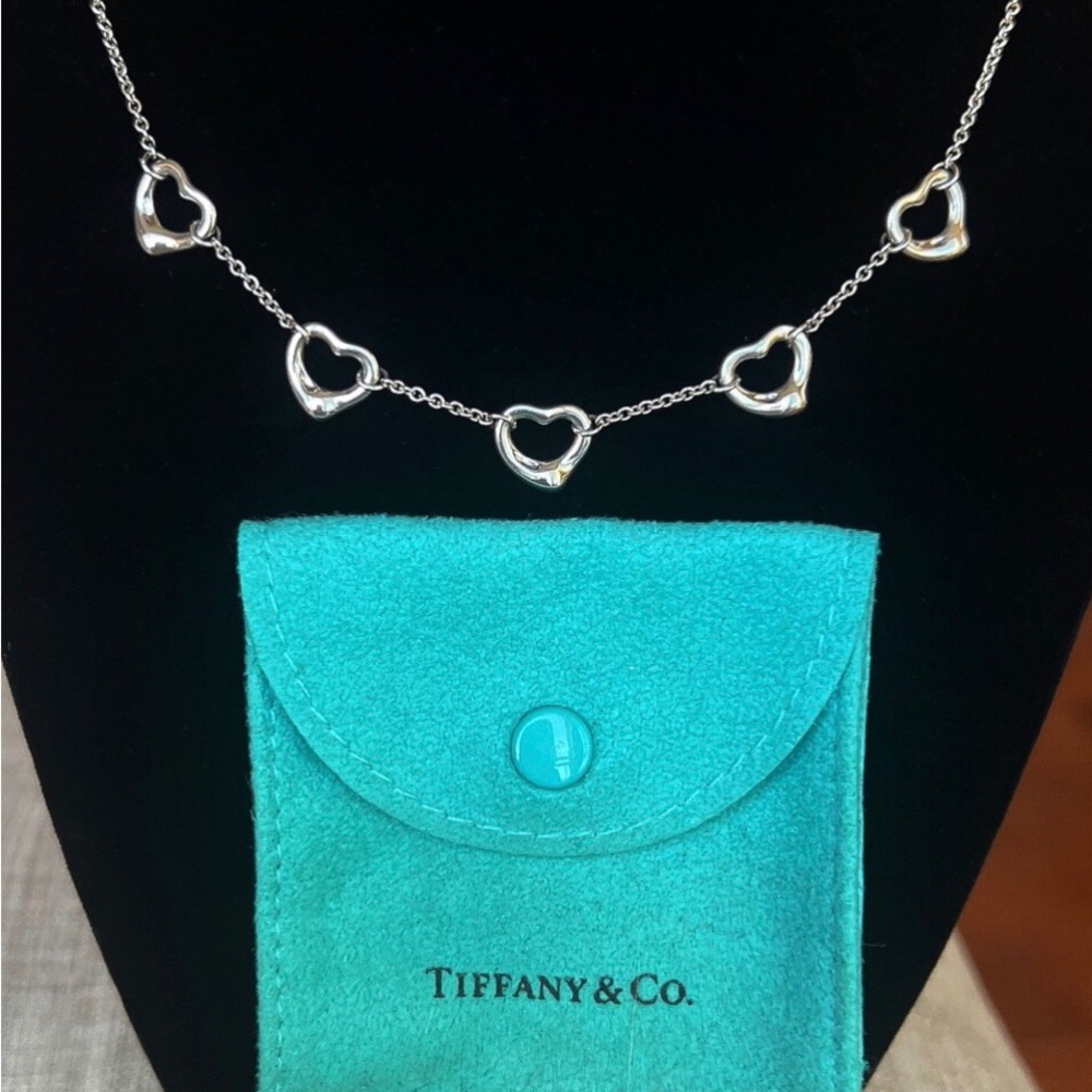 Tiffany’s Elsa Peretti  Five Open Heart Tiffany’s  Necklace - Picture 2 of 14